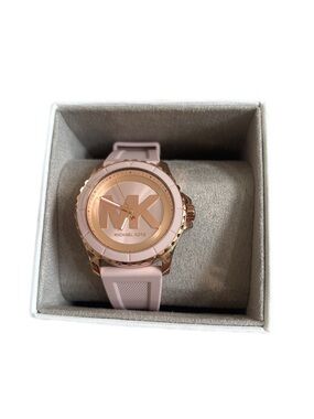 Michael Kors Rose Gold Dial Pink Silicone Strap Women's Watch